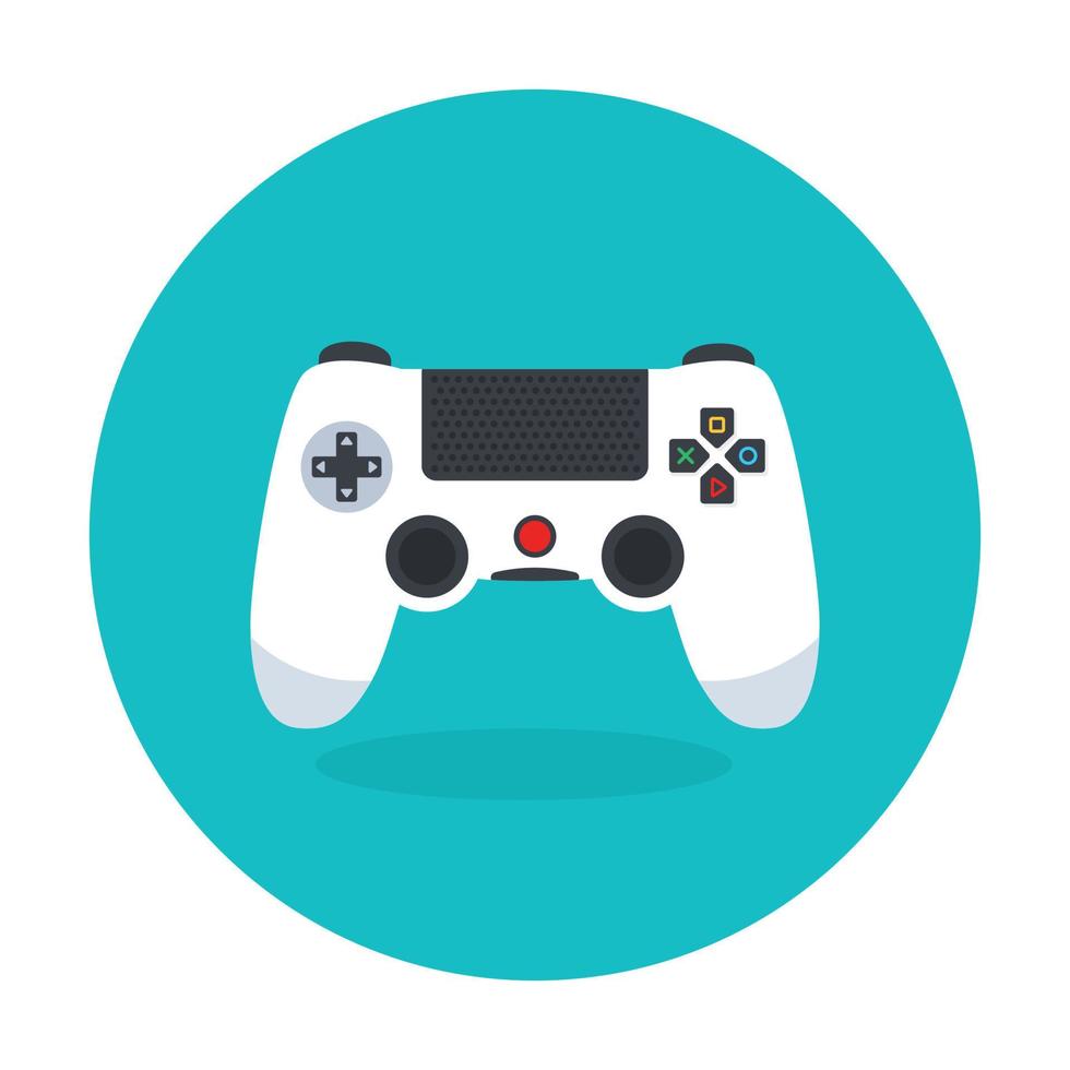 Gamepad icon in modern flat rounded style, game controller vector