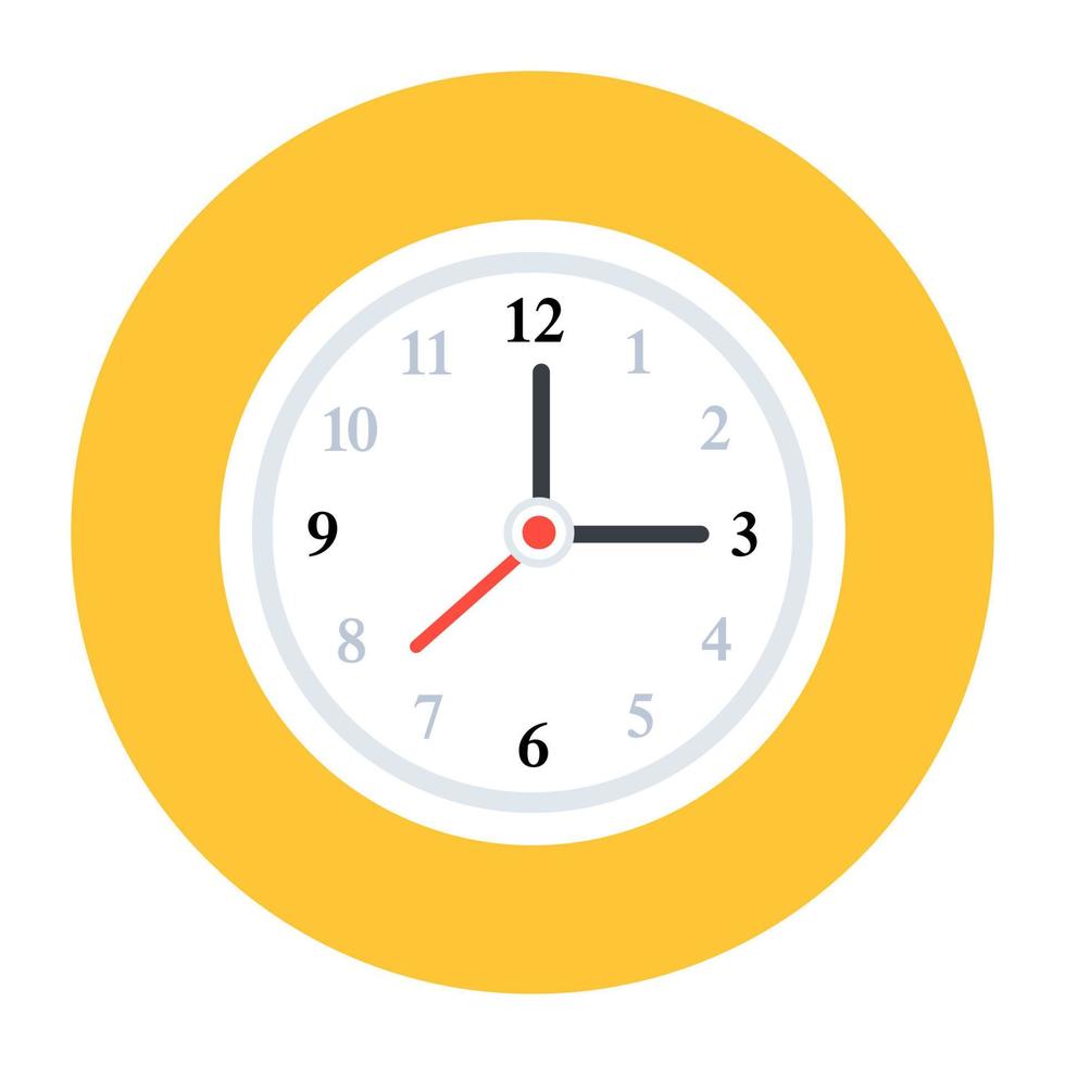 Icon of wall clock in flat design vector