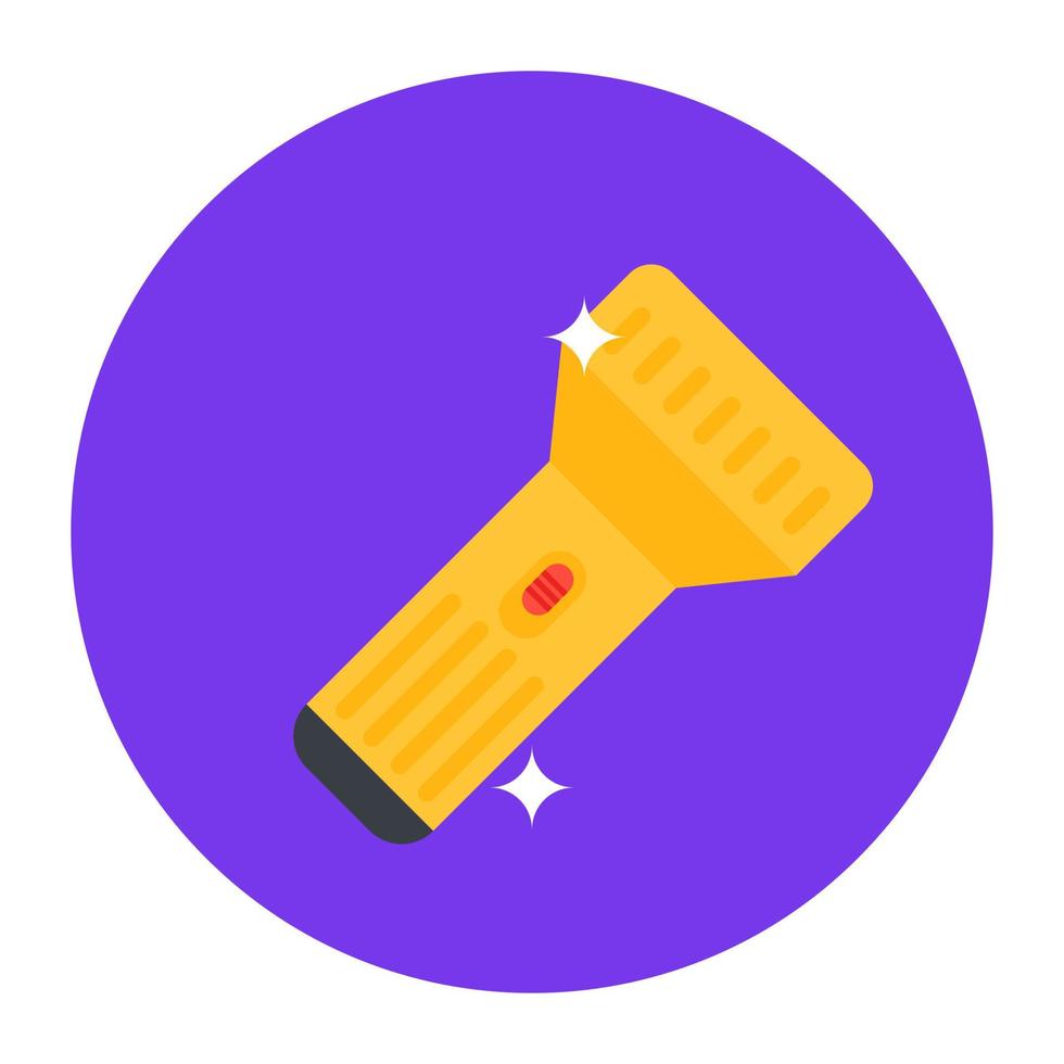 A portable battery powered electric lamp, torchlight  icon vector