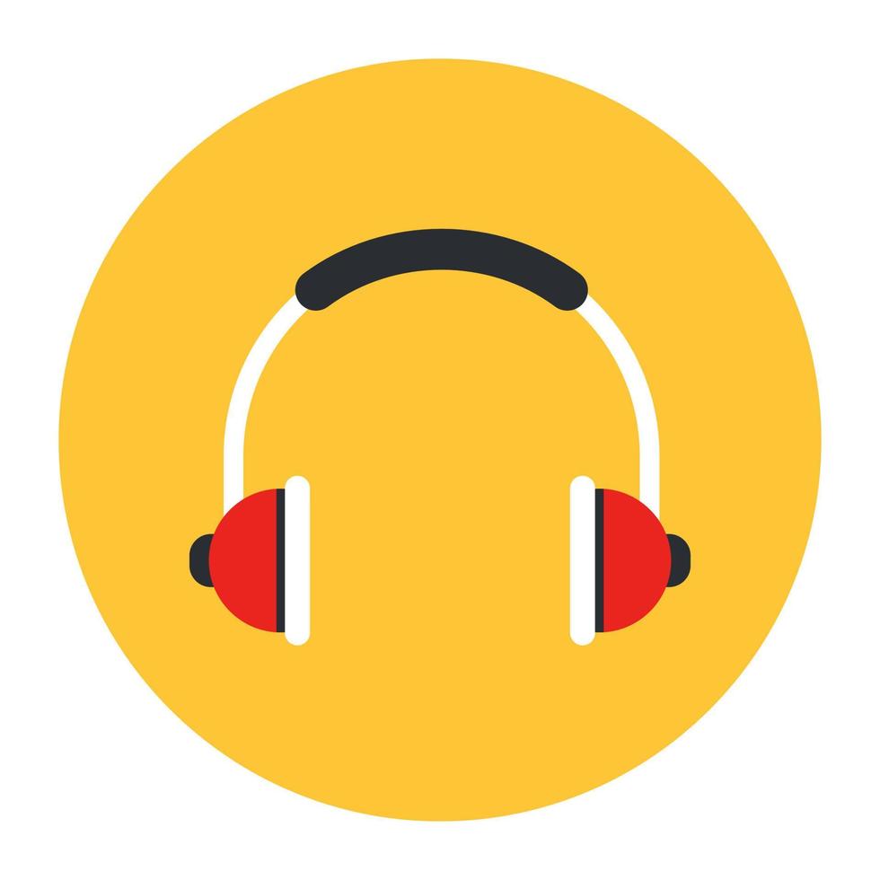 Headphones vector style, listening audio gadget