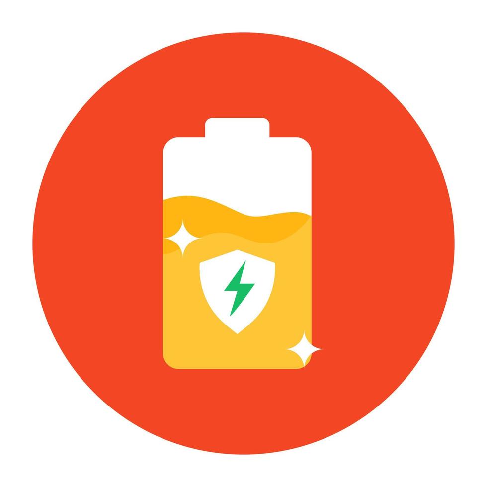 Phone battery in an icon showing power storage vector