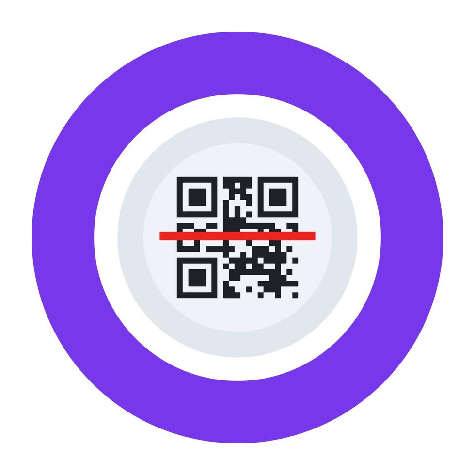 escáner de código qr en estilo plano editable vector