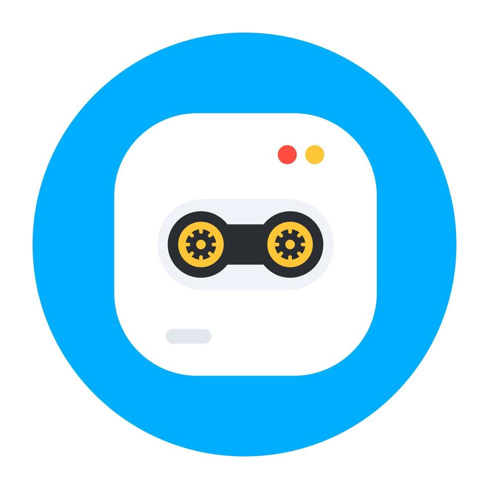 Recorder inside webpage, web recording flat icon vector