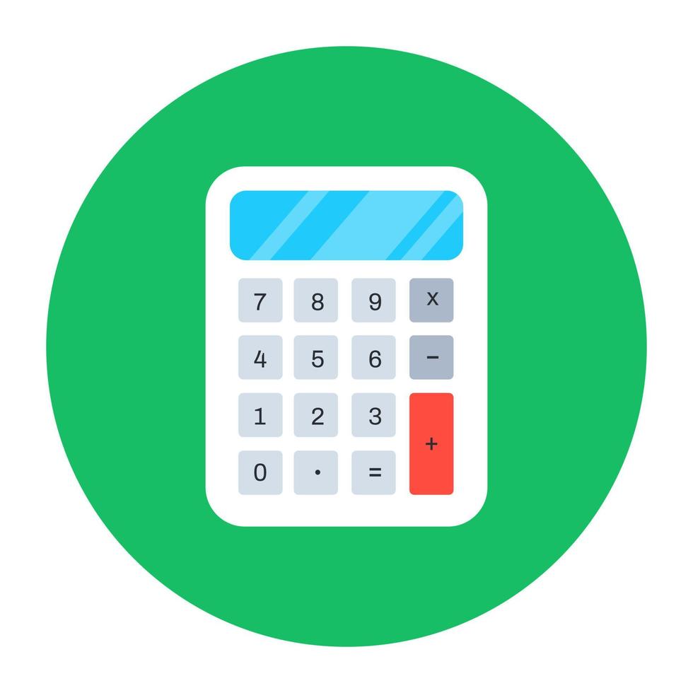 Digital calculator icon in editable flat design vector