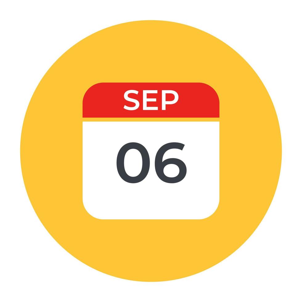 An icon of calendar in modern flat style, date vector