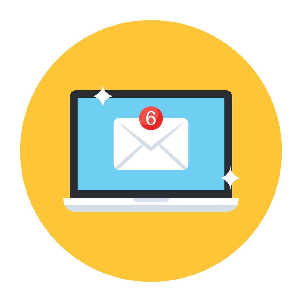 A flat rounded design icon of mail notification icon vector