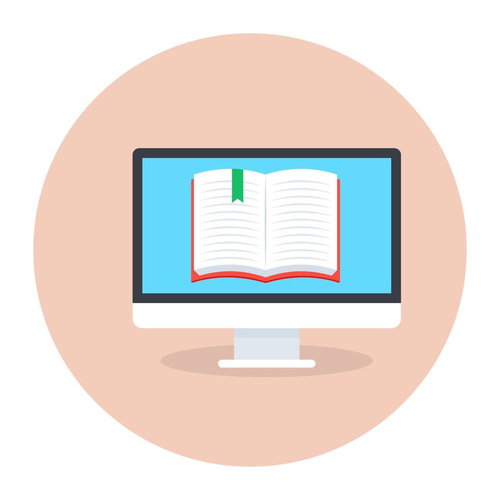 Educational book vector, flat rounded icon of study book vector