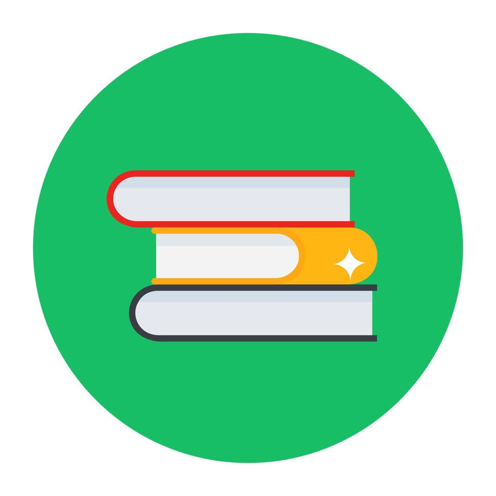 Educational book vector, flat rounded icon of study book vector