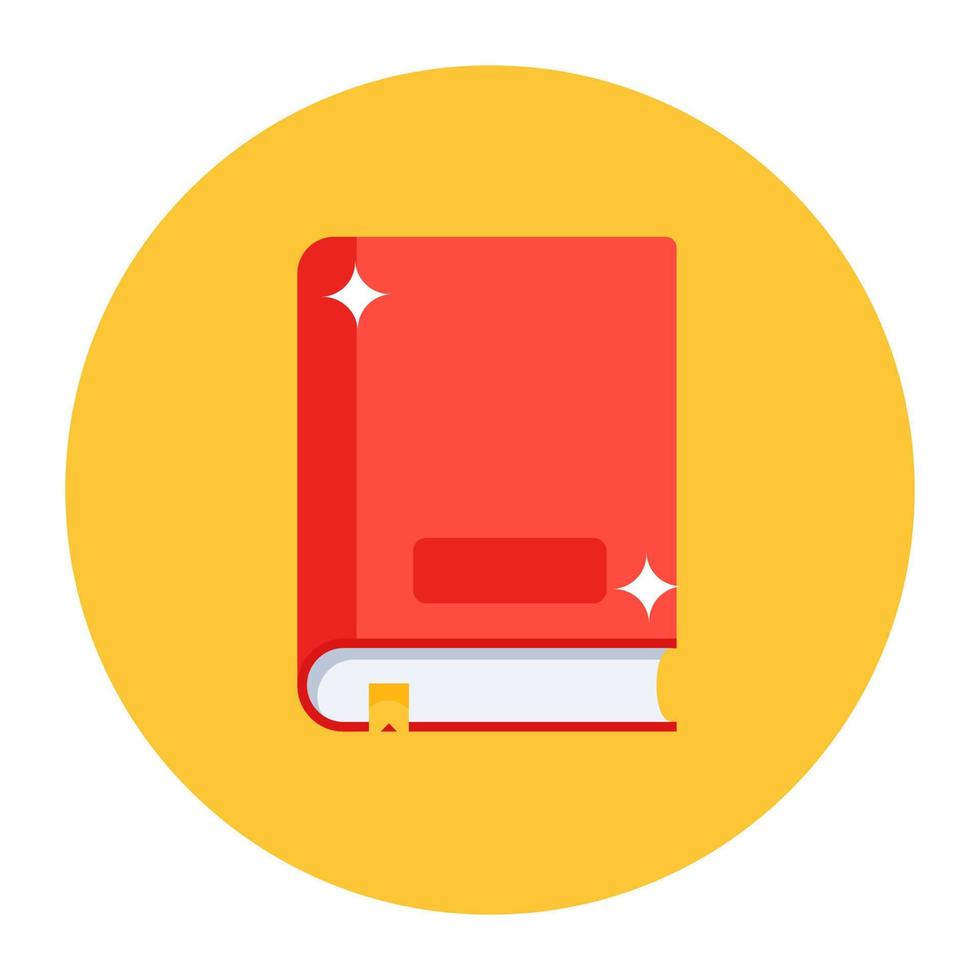 Educational book vector, flat rounded icon of study book vector