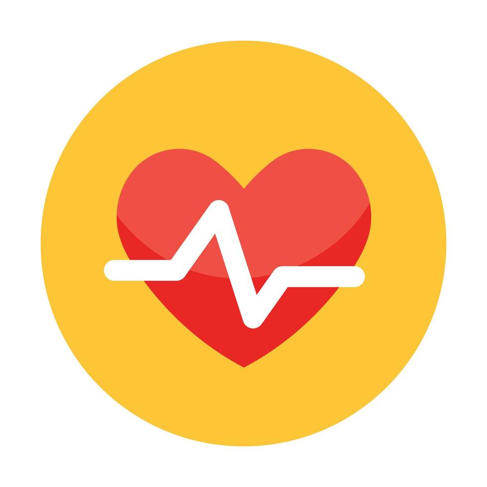 diseño de cardio que denota el icono del juego de salud en un estilo redondeado plano editable vector