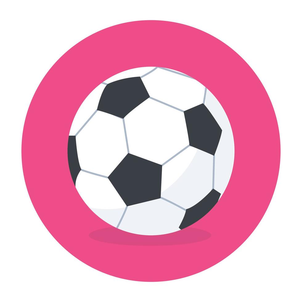 un diseño de icono de bola a cuadros, estilo de vector redondeado plano de fútbol