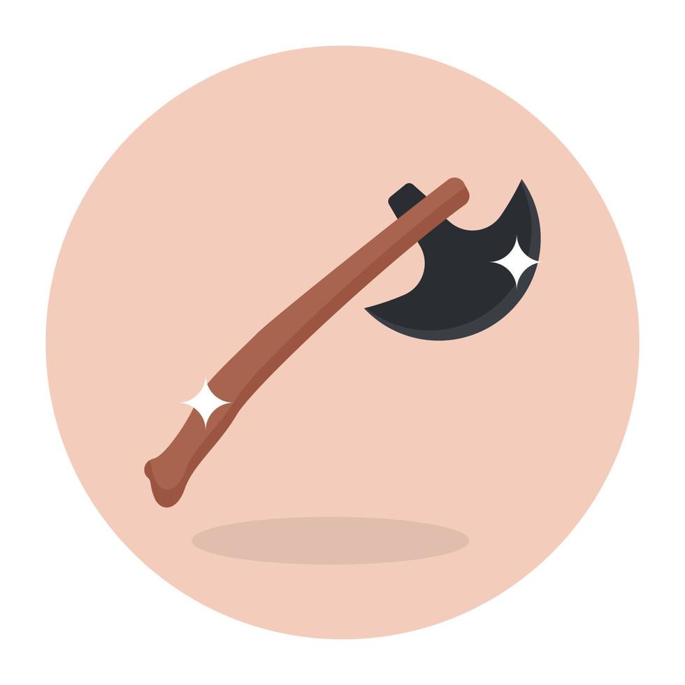 Axe vector in modern flat rounded style