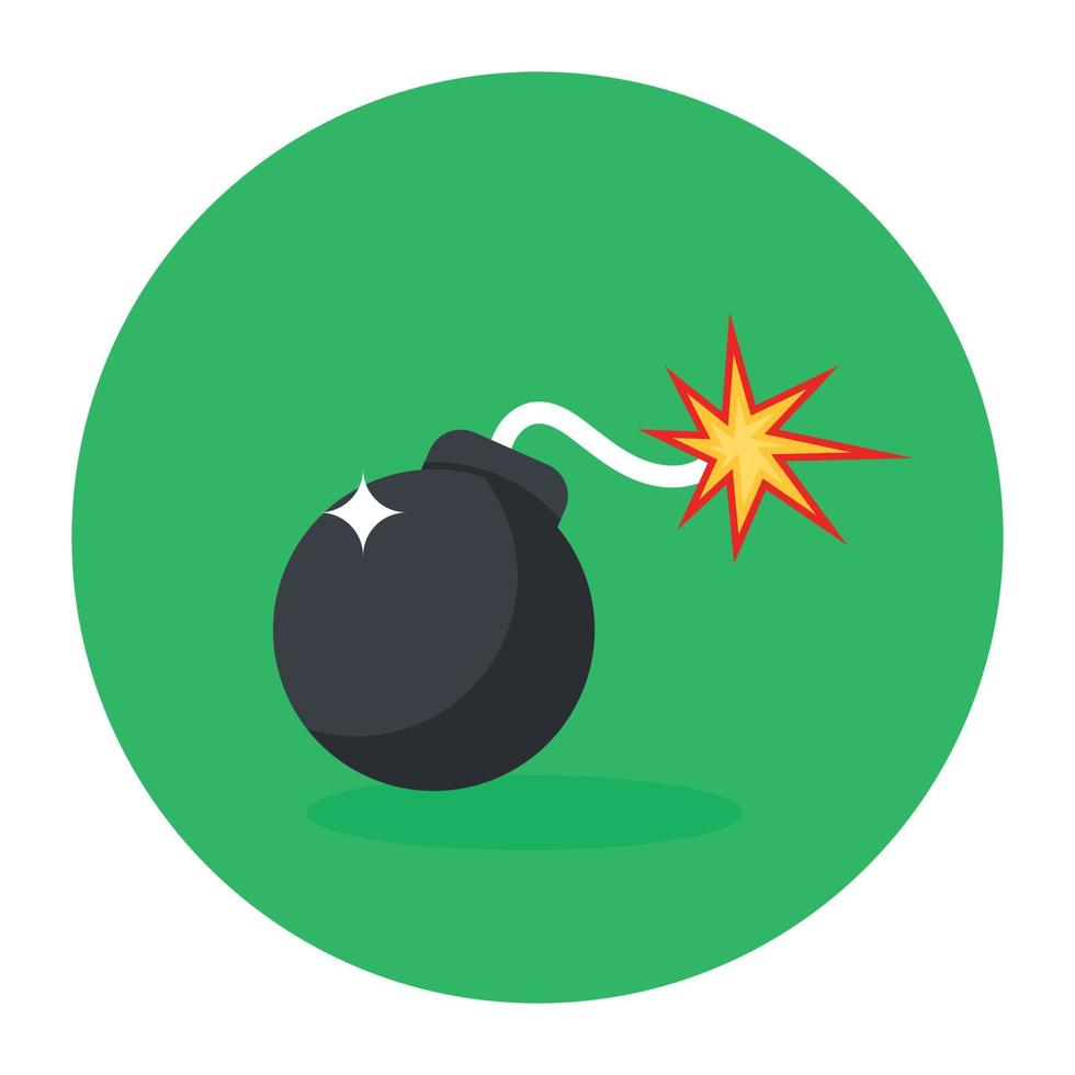 Flat rounded vector design of cyber bomb