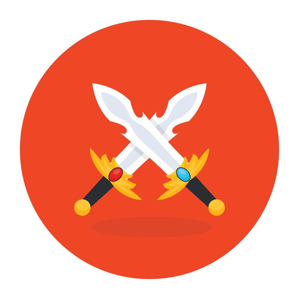 Fencing swords icon design, cross swords vector design