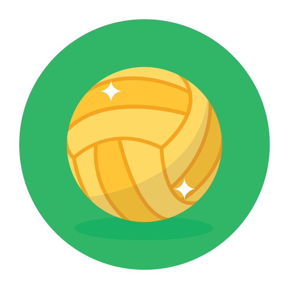 Volleyball icon, sports equipment in flat rounded vector