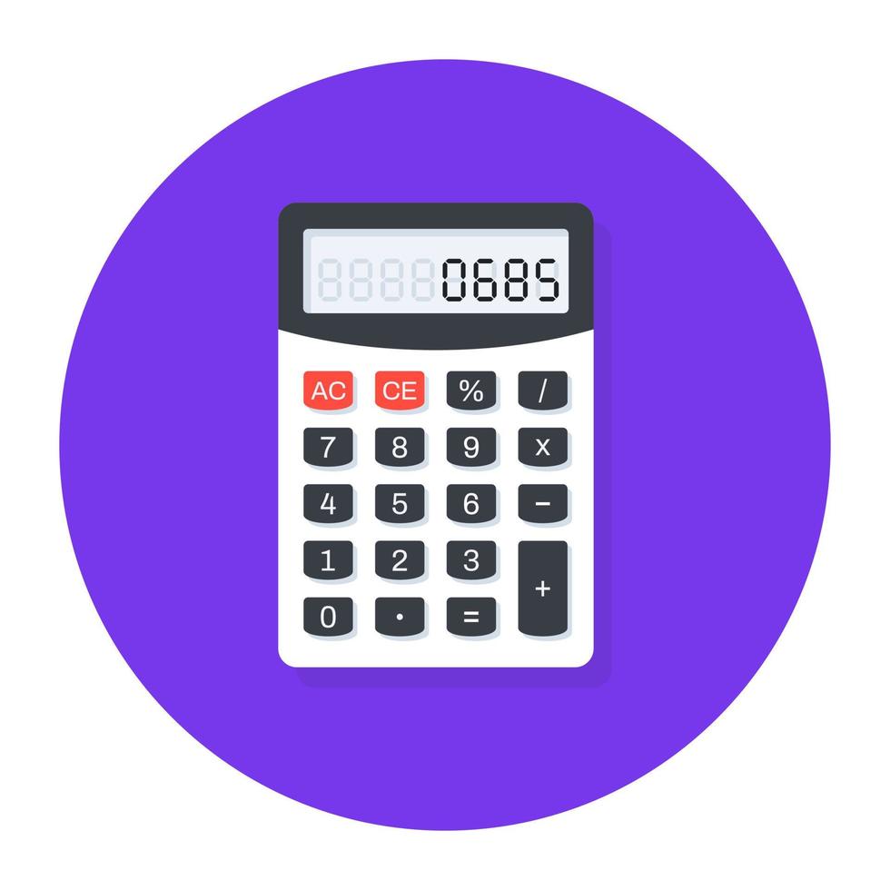 Formulas derived through calculations, flat rounded icon vector