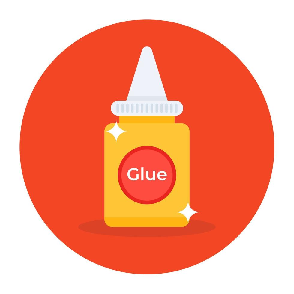 Icon of glue bottle, flat rounded icon of sticky stationery item vector