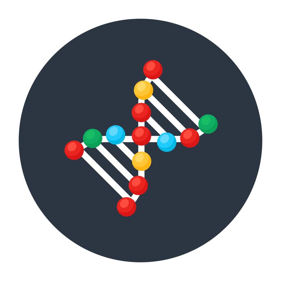 Flat icon design of a DNA, deoxyribonucleic acid vector