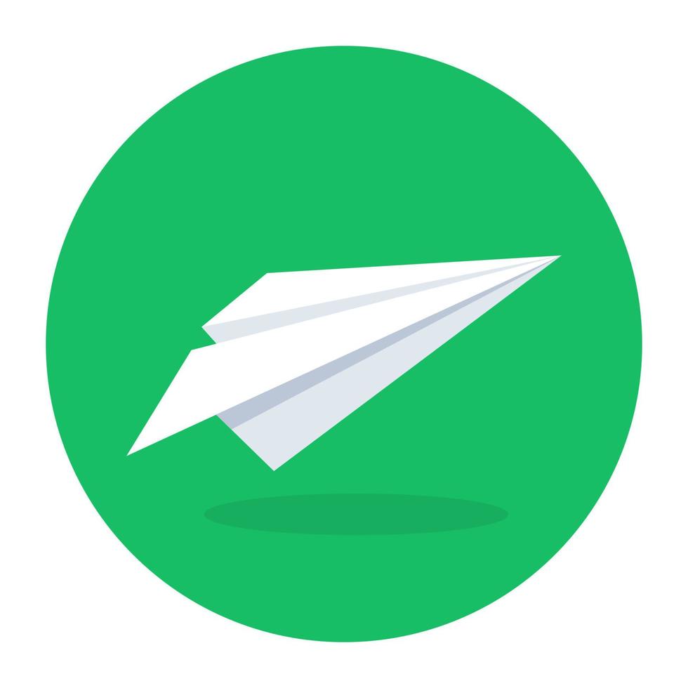 Paper plane, flat rounded icon vector