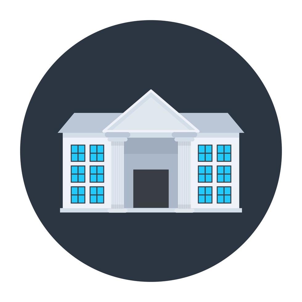 Modern flat rounded icon of university vector