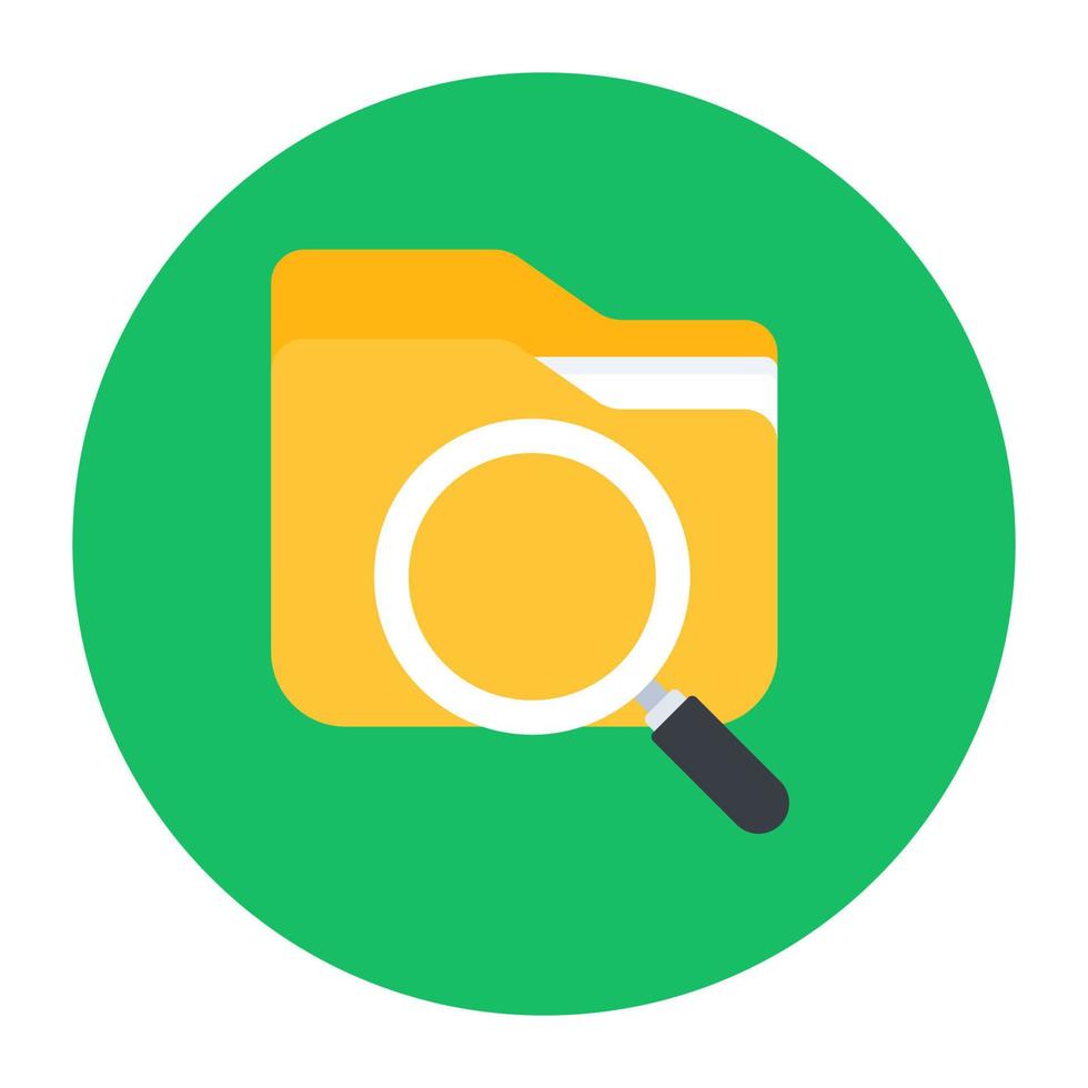 Search folder flat icon, magnifier over a folder vector