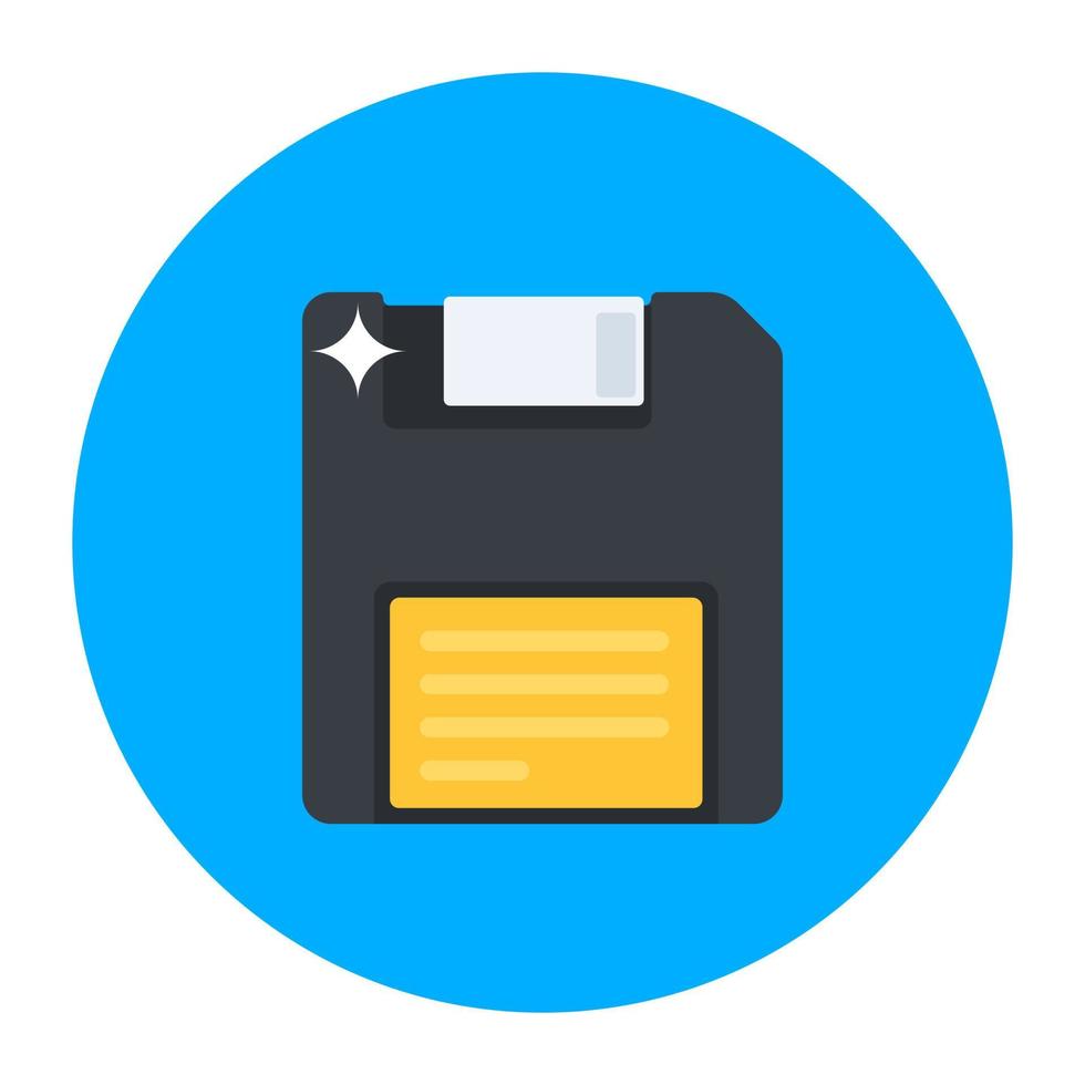 Floppy disc icon in flat vector design.