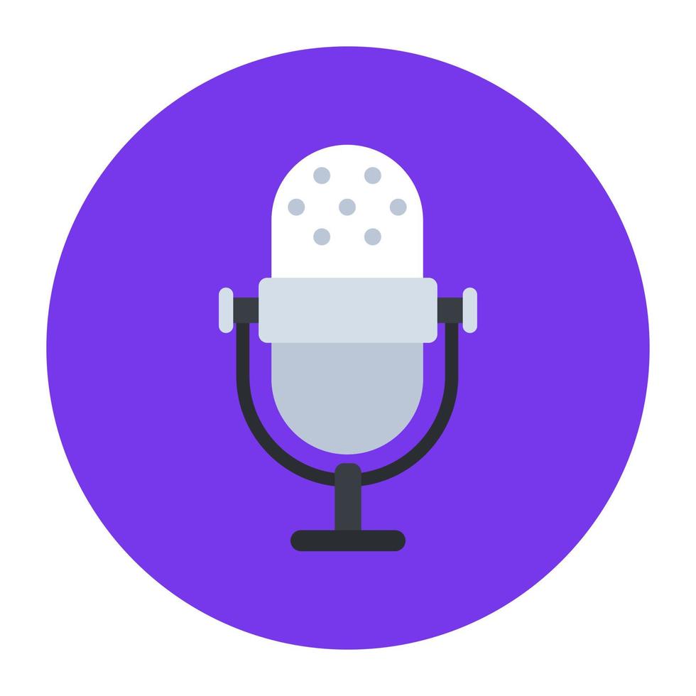 Mic icon in flat vector design