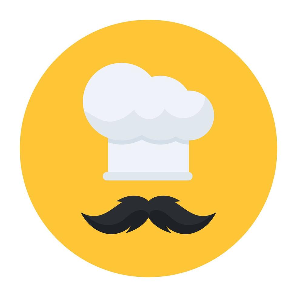 A flat rounded vector of chef hat