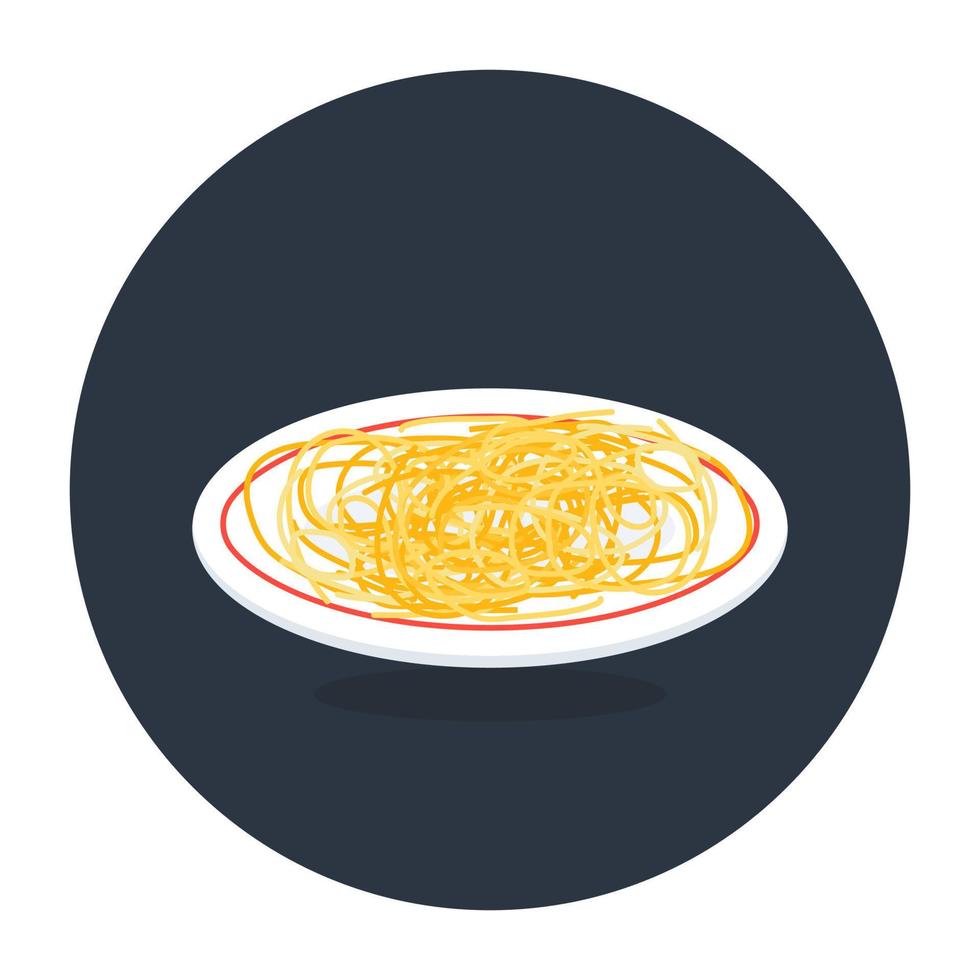 Spaghetti icon, editable flat rounded vector