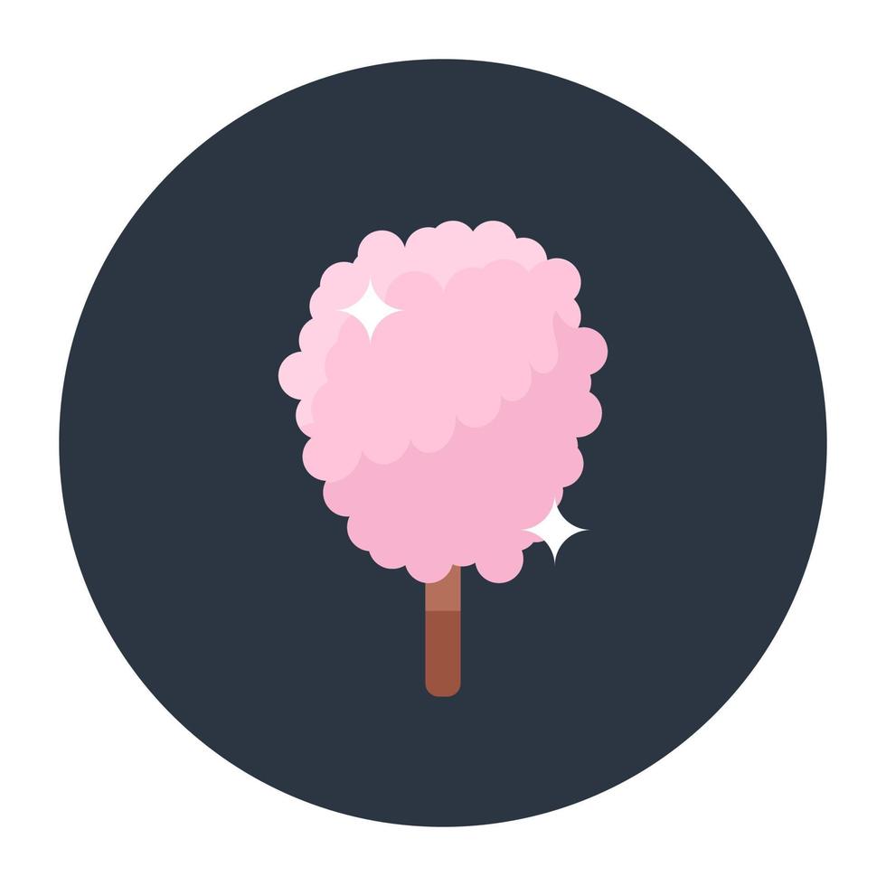 Chocolate ice cream vector, cornet in flat rounded style vector