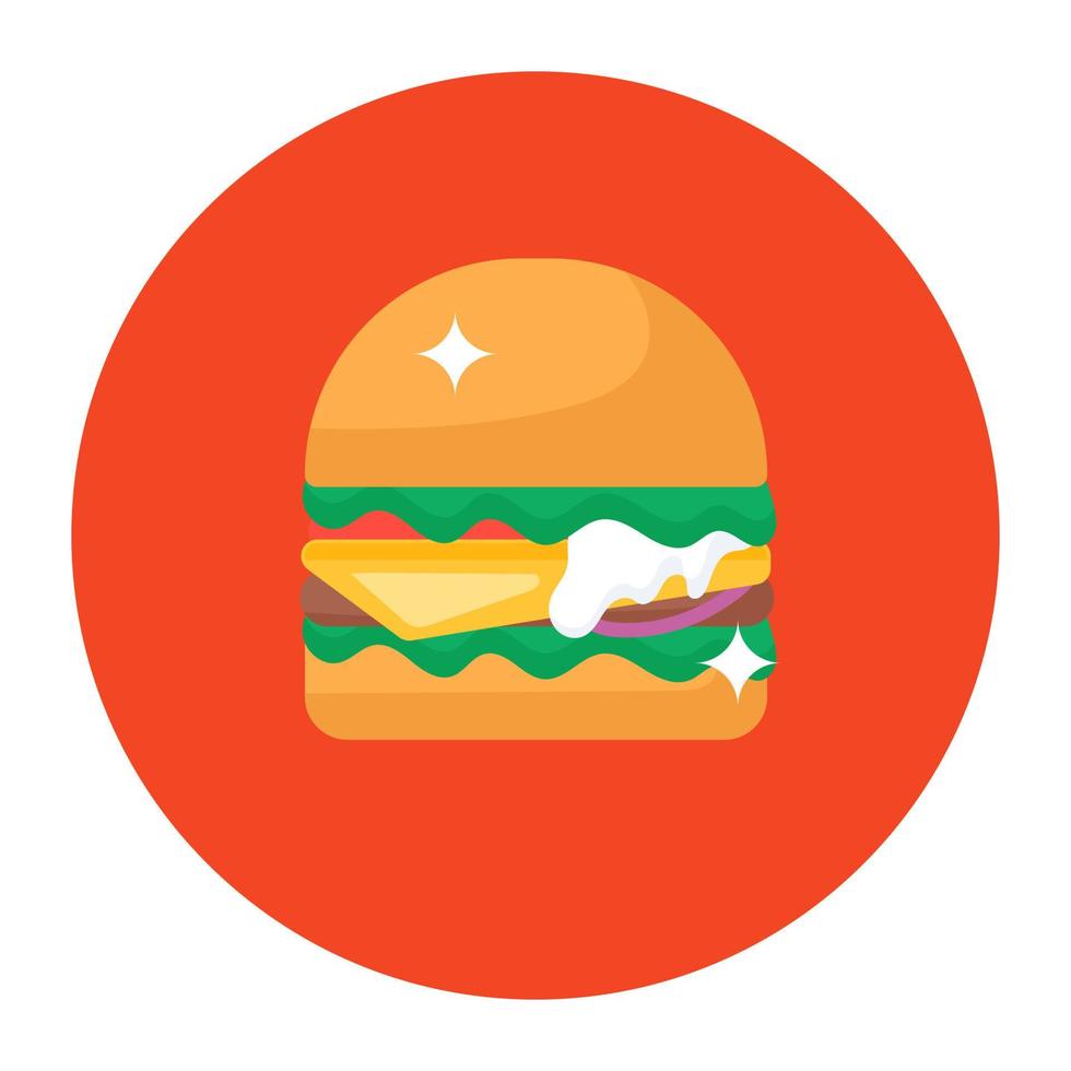 A vector of hamburger in flat rounded style
