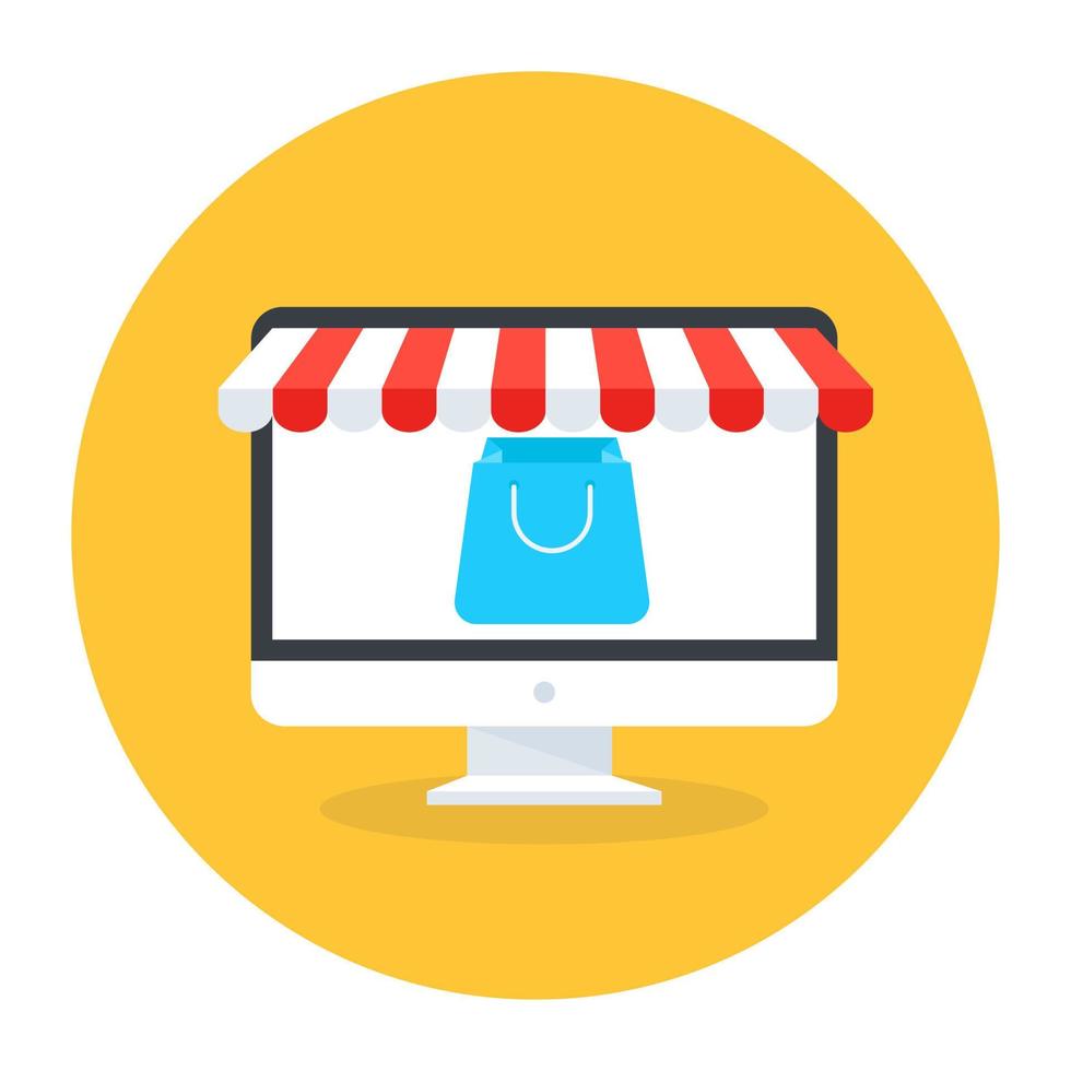 Parcel on web page showcasing shopping website icon vector