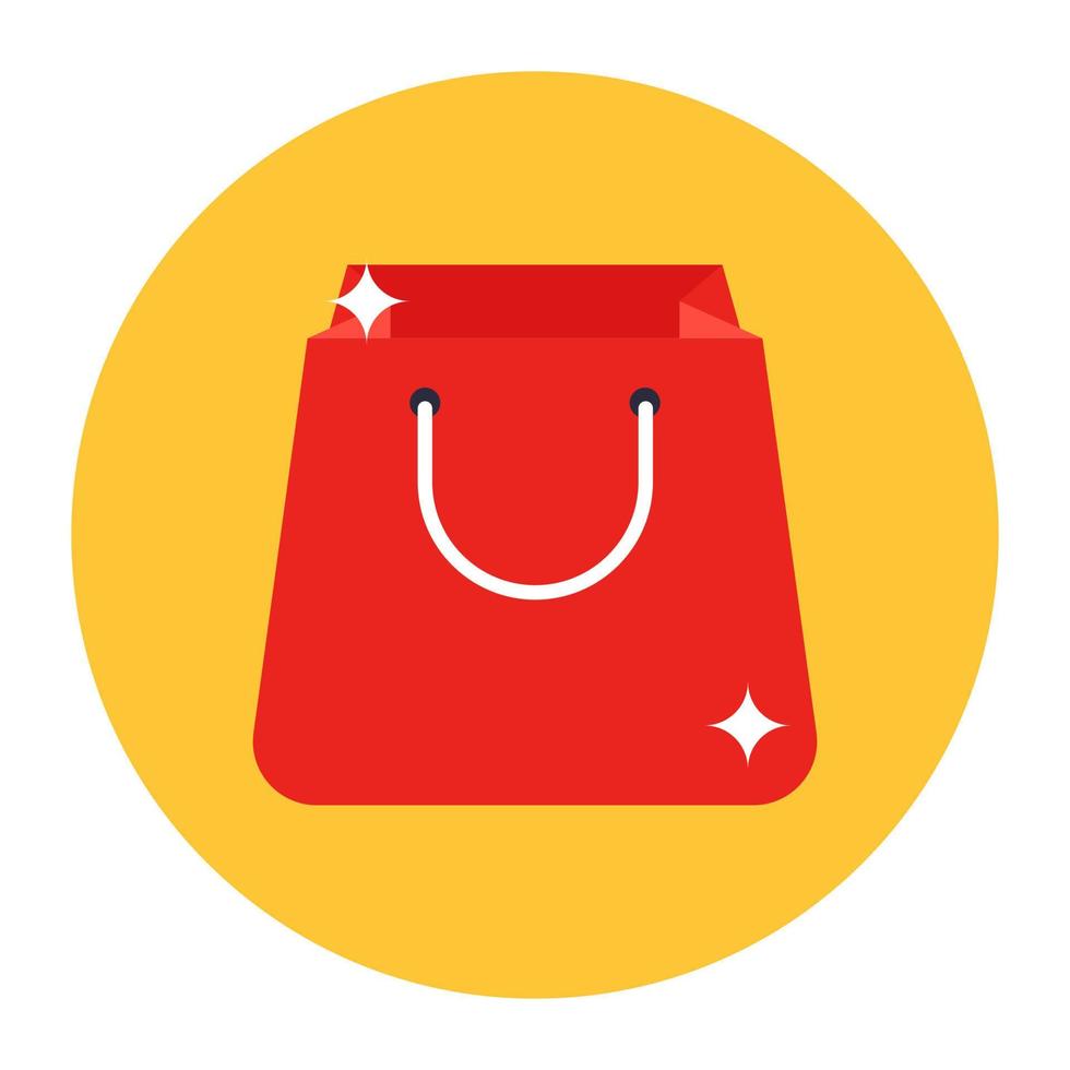 An icon design of shopping bag, flat style of handbags vector