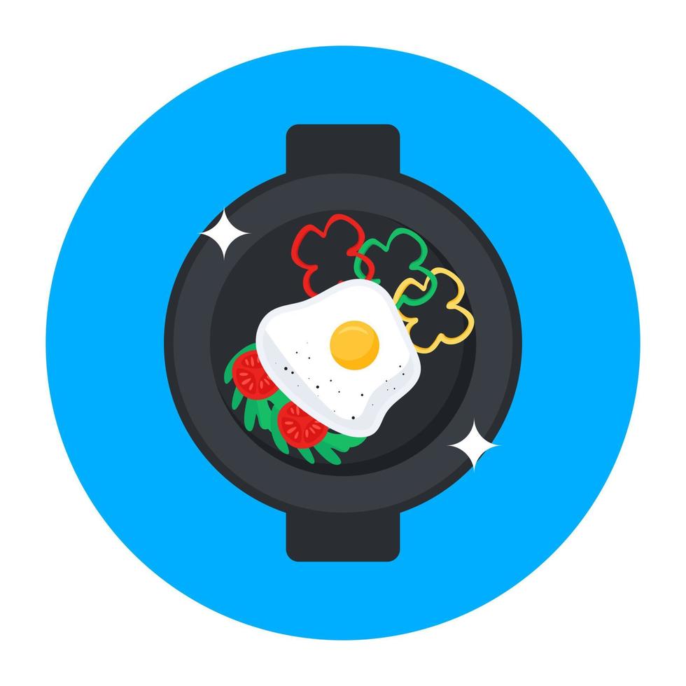 Flat icon of fried egg, editable chicken egg for breakfast vector