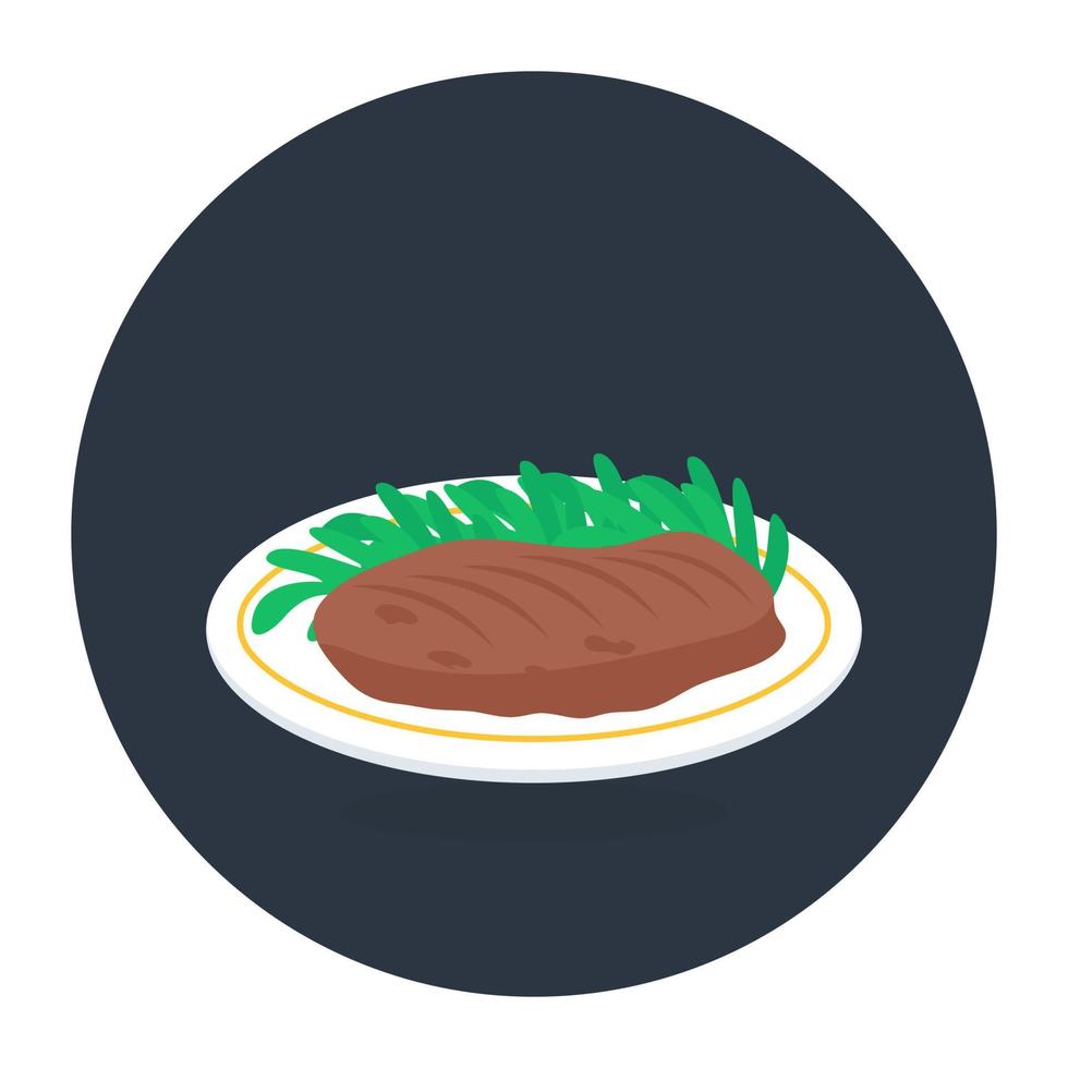 An icon design of grilled steak, vector of beefsteak in editable flat style