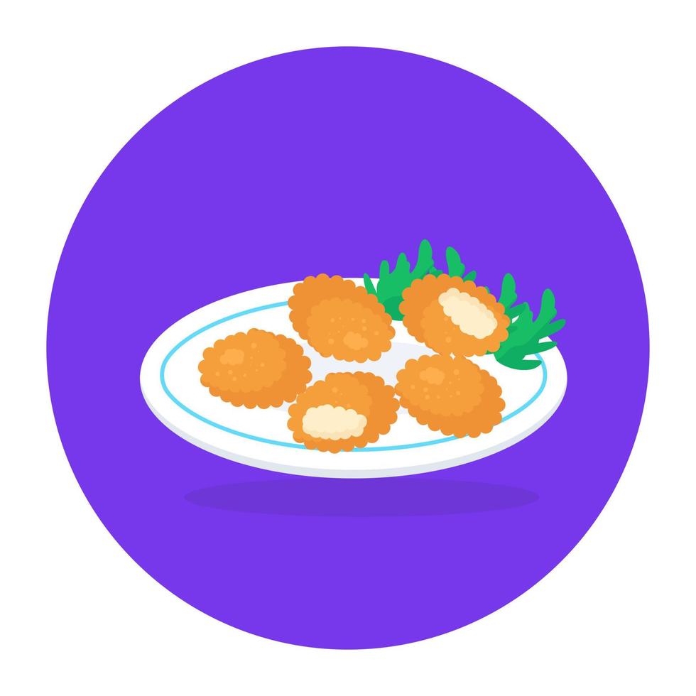 bolas de queso, ícono de comida rápida en estilo editable vector