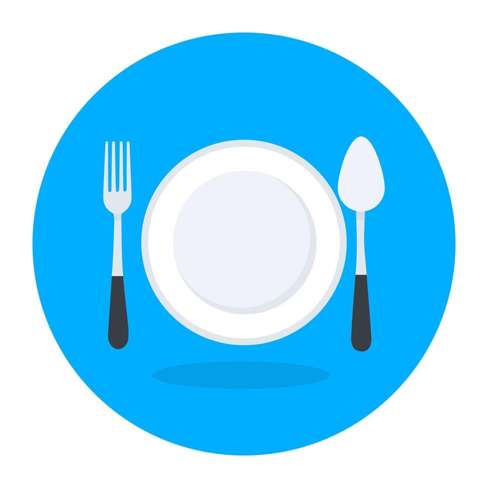 un diseño de icono de cenar, vector de vajilla en estilo plano moderno
