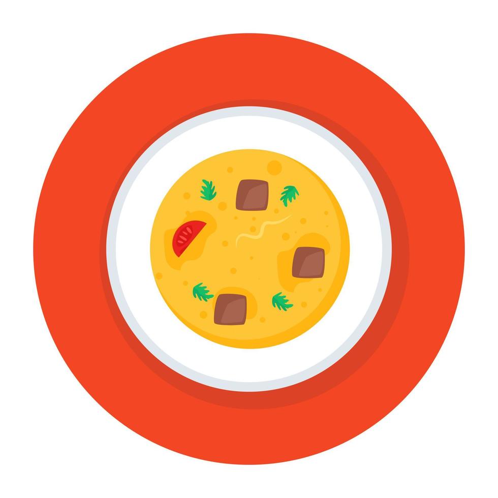 Mouth watering pizza slice with ketchup, editable flat rounded style vector