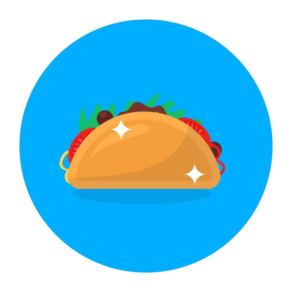 Baked sandwich vector in modern flat rounded style