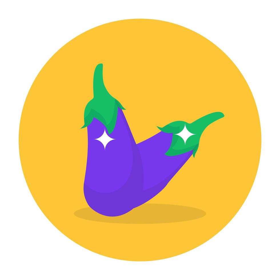 Brinjal icon in editable flat rounded style vector