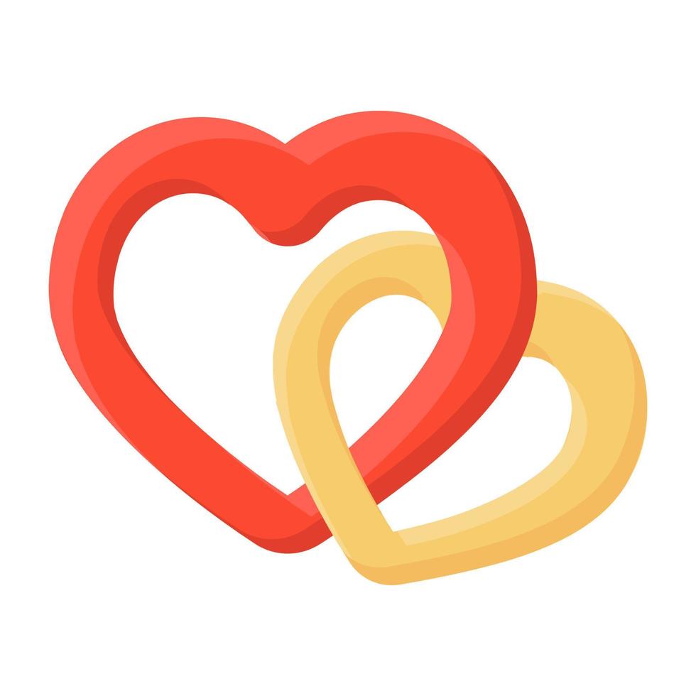 Valentine romantic love hearts icon in flat design vector