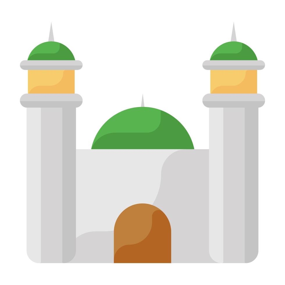 Showing great example of love, taj mahal building architectural icon in flat design vector