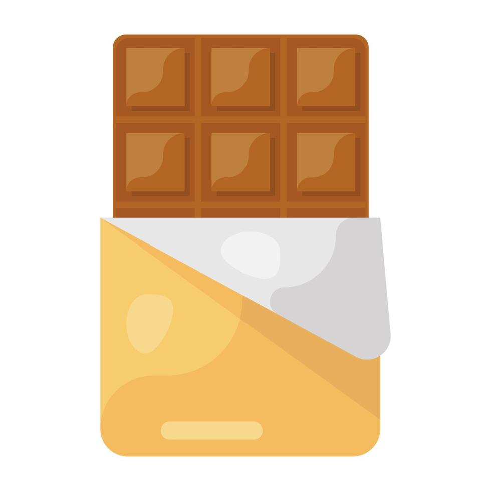 dulces de san valentín, icono plano de chocolate vector