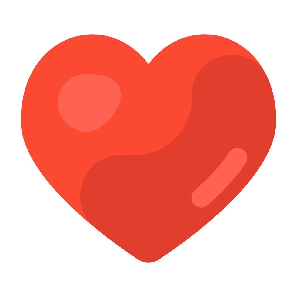 Love heart icon in flat design vector