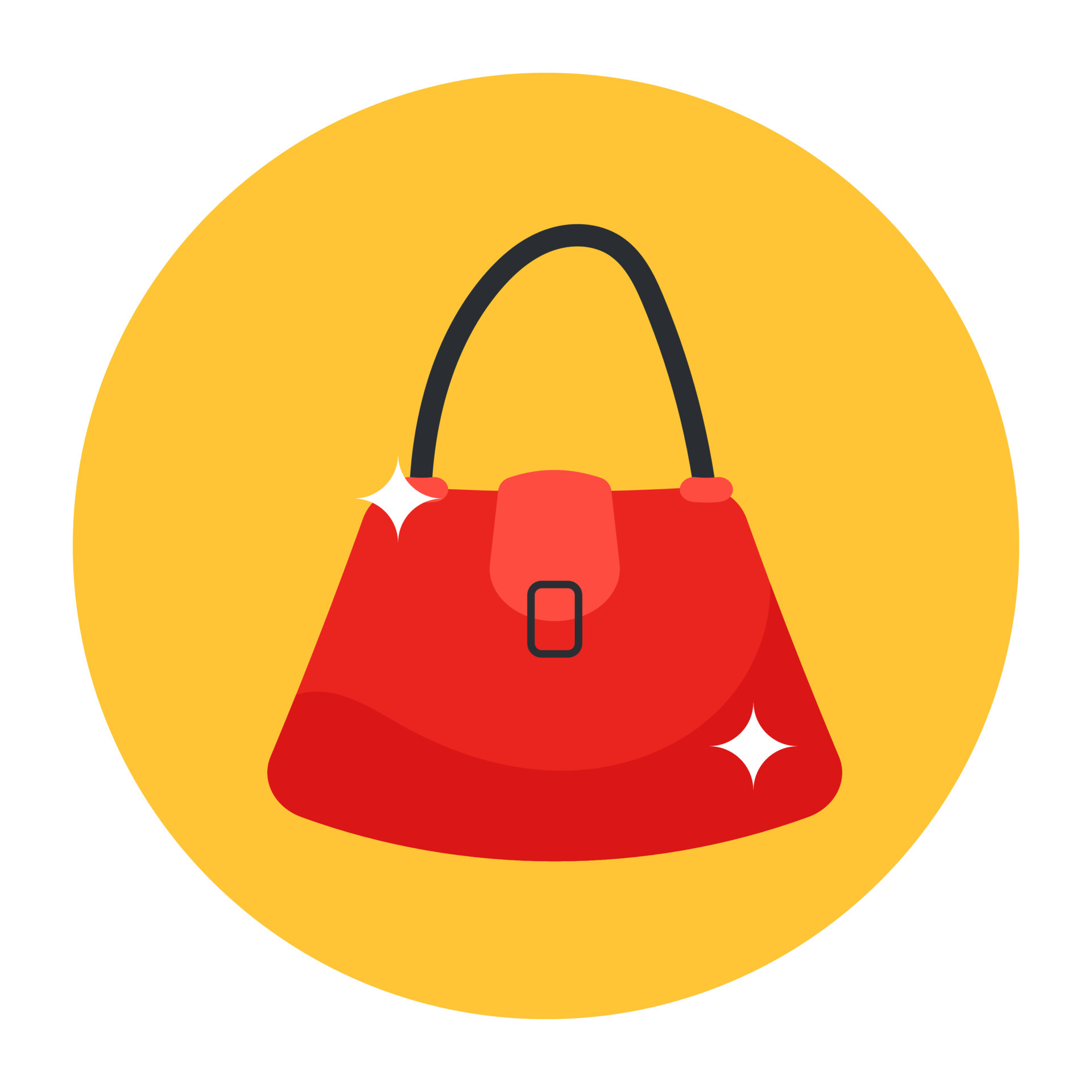 A small bag with strip, handbag icon in flat vector 6747451 Vector Art ...