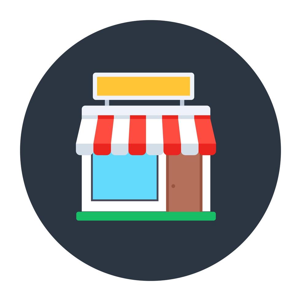 A commercial building, icon of shop in flat design vector