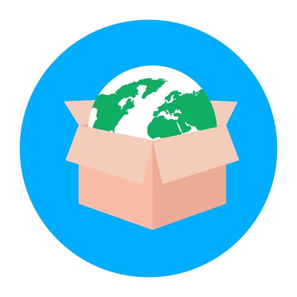 Global location icon in flat editable style vector