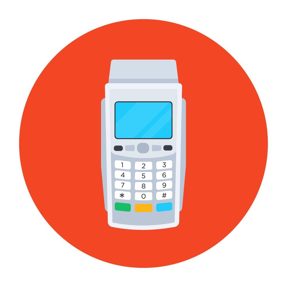 A flat rounded design of pos, point of sale vector