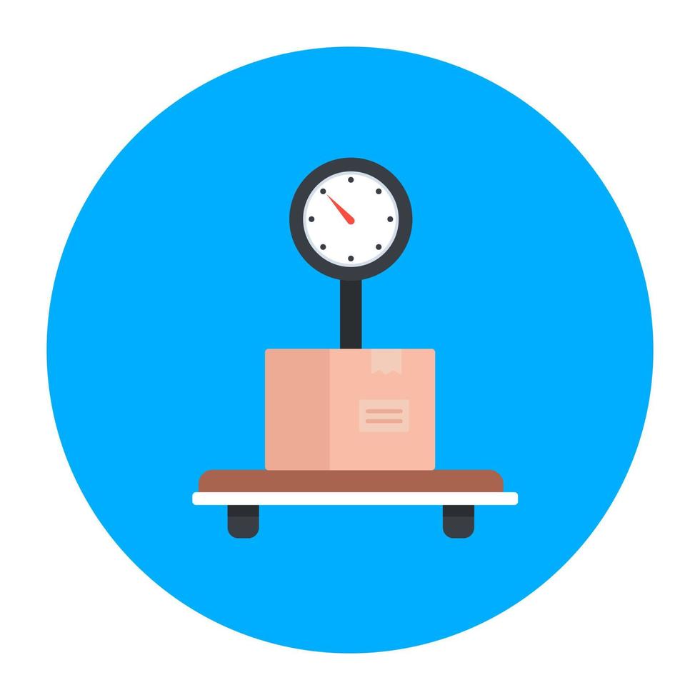 Icon of delivery weighing machine in flat design, weight scale vector