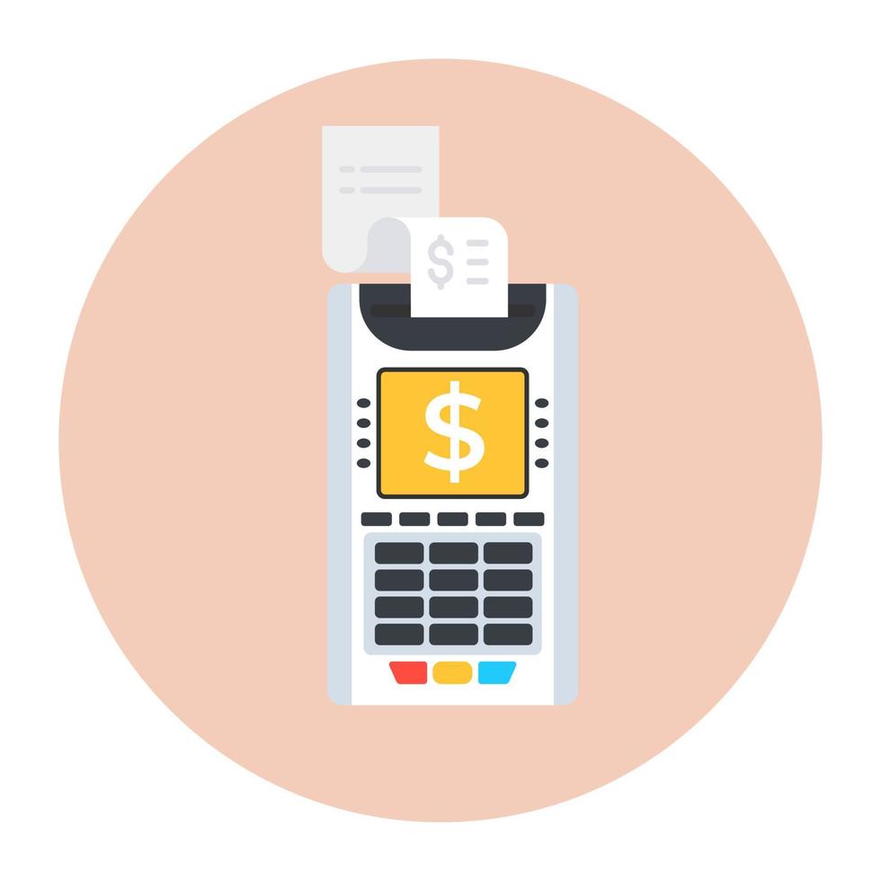 A flat rounded design of pos, point of sale vector